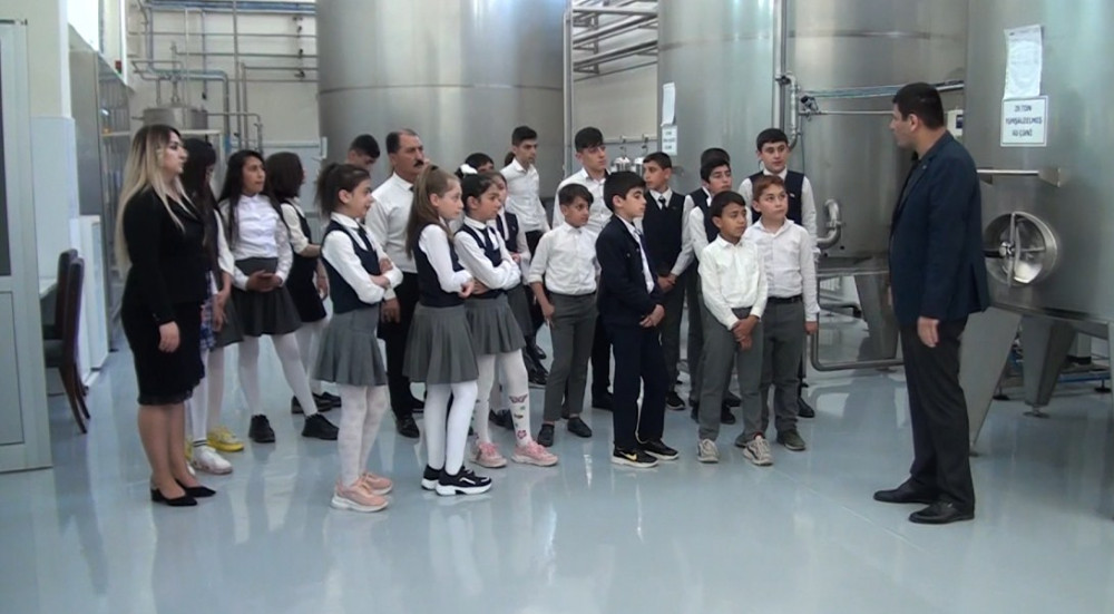 Şagirdlər “Badamlı”nın istehsal prosesi ilə tanış olublar<font color=red> - FOTOLAR</font>