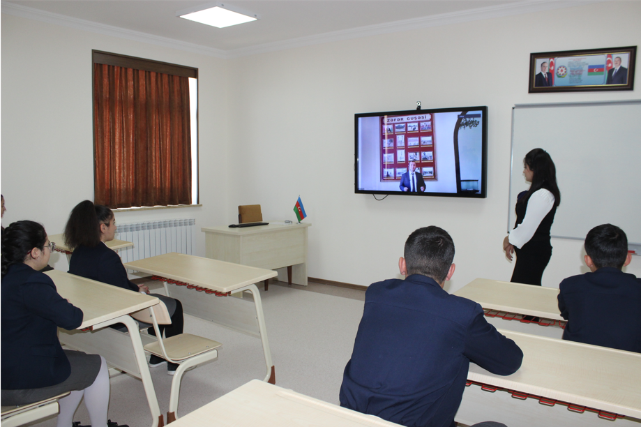 Naxçıvanda 8 Noyabr - Zəfər Günü ilə bağlı keçirilmiş interaktiv dərs 200-dən çox ümumtəhsil məktəbində izlənildi<font color=red> - FOTOLAR</font>