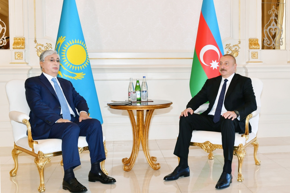 Azərbaycan və Qazaxıstan prezidentlərinin təkbətək görüşü olub<font color=red> - FOTOLAR</font>