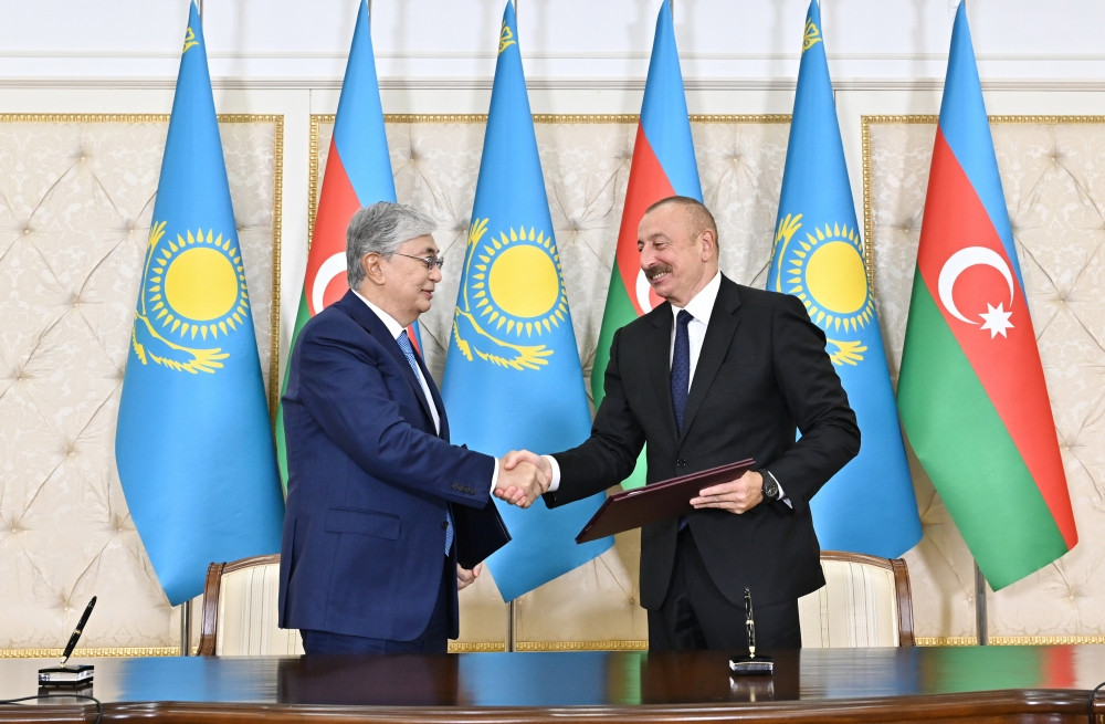 Azərbaycan-Qazaxıstan sənədləri imzalanıb<font color='red'> - YENİLƏNİB</font><font color=red> - FOTOLAR</font>