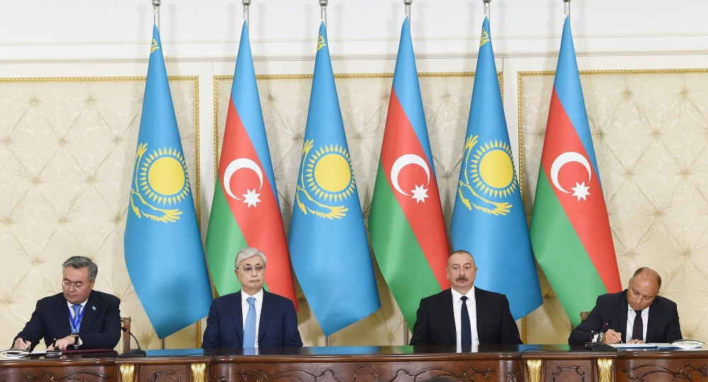 Azərbaycan-Qazaxıstan sənədləri imzalanıb<font color='red'> - YENİLƏNİB</font><font color=red> - FOTOLAR</font>