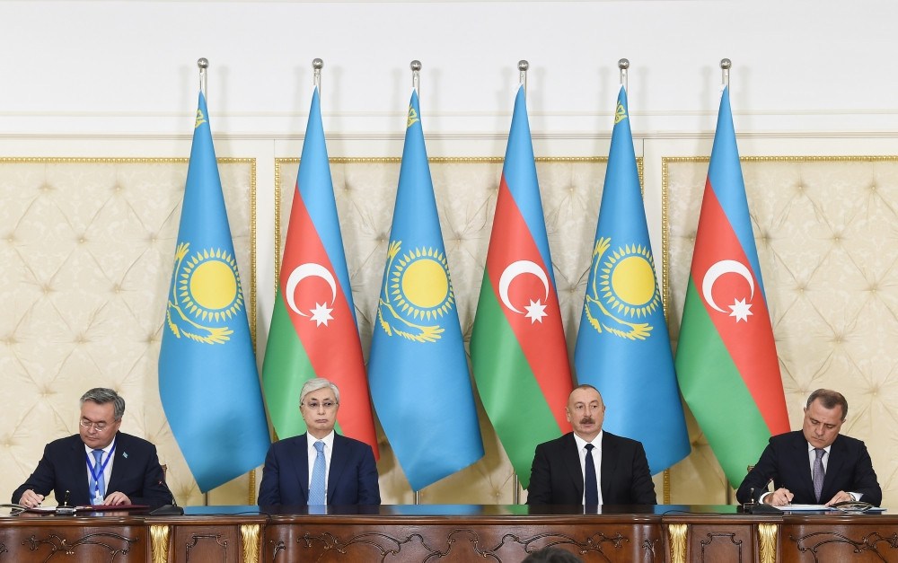 Azərbaycan-Qazaxıstan sənədləri imzalanıb<font color='red'> - YENİLƏNİB</font><font color=red> - FOTOLAR</font>