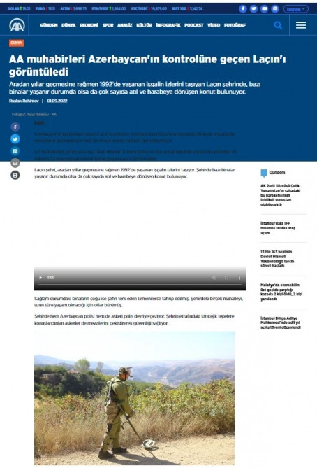 Türkiyənin Anadolu Agentliyi Laçın rayonundan xüsusi reportaj hazırlayıb<font color=red> - FOTOLAR</font>