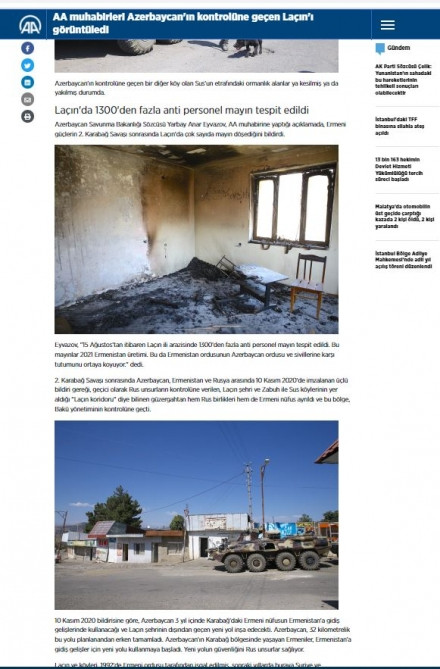 Türkiyənin Anadolu Agentliyi Laçın rayonundan xüsusi reportaj hazırlayıb<font color=red> - FOTOLAR</font>