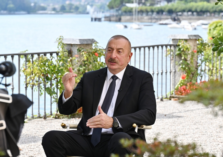 Azərbaycan Prezident İlham Əliyev Çernobbio şəhərində İtaliyanın “İl Sole 24 Ore” qəzetinə müsahibə verib <font color='red'> - YENİLƏNİB</font><font color=red> - FOTOLAR</font>