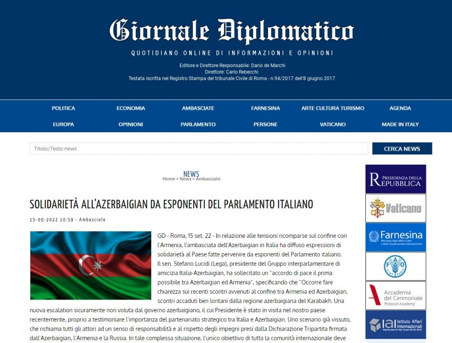 İtaliyalı parlamentarilər Azərbaycanla həmrəylik nümayiş etdiriblər<font color=red> - FOTOLAR</font>