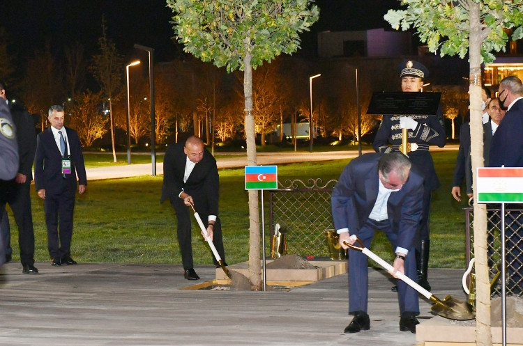 Şanxay Əməkdaşlıq Təşkilatına üzv ölkələrin Sammitində iştirak edən dövlət başçıları ağac əkiblər<font color=red> - FOTOLAR</font>