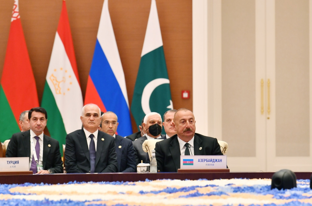 Azərbaycan Prezidenti İlham Əliyev Səmərqənddə keçirilən Şanxay Əməkdaşlıq Təşkilatına üzv ölkələrin Sammitində çıxış edib<font color='red'> - YENİLƏNİB 2</font><font color=red> - FOTOLAR</font>