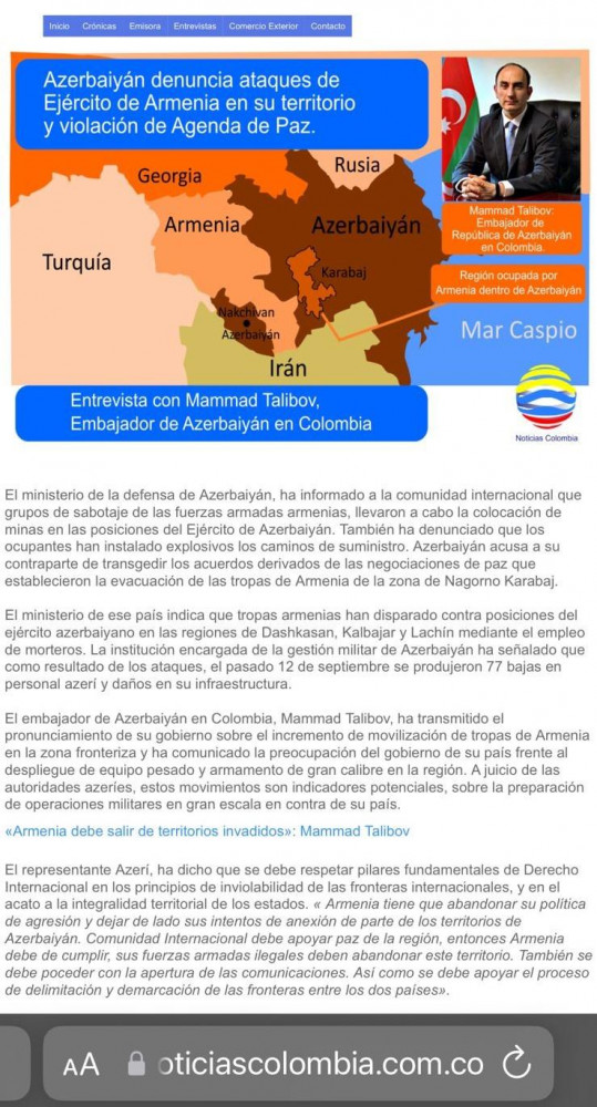 Kolumbiya portalı Ermənistanın hərbi əməliyyatlara hazırlığından yazıb