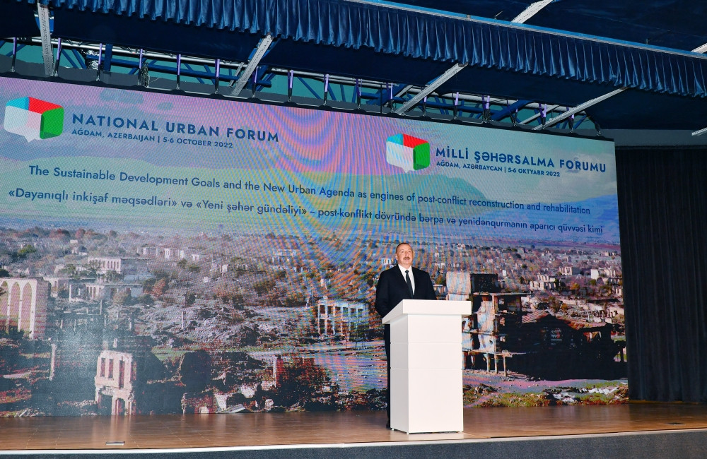 Ağdamda Azərbaycan Milli Şəhərsalma Forumu işə başlayıb Prezident İlham Əliyev və birinci xanım Mehriban Əliyeva Forumun açılış mərasimində iştirak ediblər<font color='red'> - YENİLƏNİB 3</font><font color=red> - FOTOLAR</font>