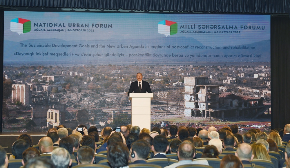 Ağdamda Azərbaycan Milli Şəhərsalma Forumu işə başlayıb Prezident İlham Əliyev və birinci xanım Mehriban Əliyeva Forumun açılış mərasimində iştirak ediblər<font color='red'> - YENİLƏNİB 3</font><font color=red> - FOTOLAR</font>