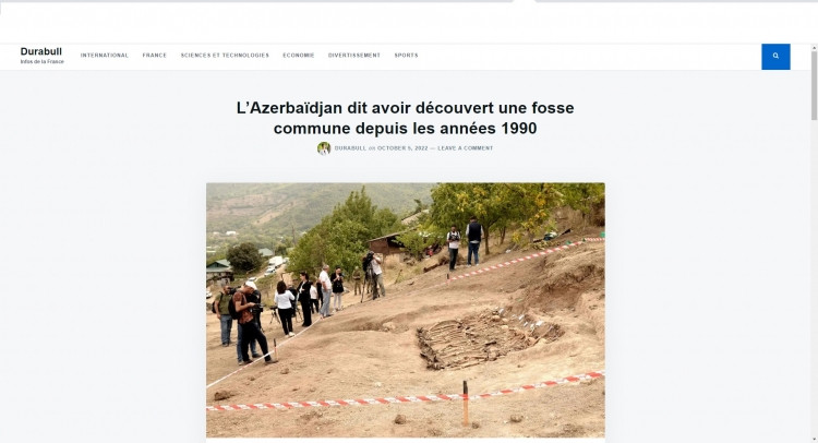 Fransa mətbuatı Edillidə aşkarlanmış kütləvi məzarlıqdan yazır<font color=red> - FOTOLAR</font>