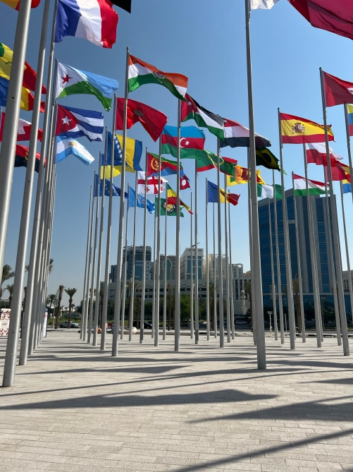 Dohada “Bayraq Plaza” meydanında Azərbaycan üçün ayrılmış stenddə ölkəmiz haqqında məlumatlar yerləşdirilib<font color=red> - FOTOLAR</font>