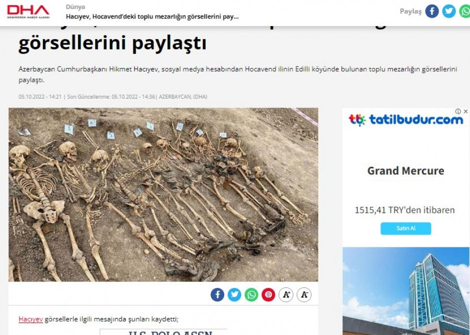 Türkiyə mətbuatı ermənilərin Edilli kəndində törətdikləri vəhşiliyi bəşəri cinayət kimi dəyərləndirib<font color=red> - FOTOLAR</font>