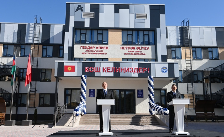 Bişkekdə Heydər Əliyev adına Məktəb-Gimnaziya təhsil-tərbiyə kompleksinin açılışı olub<font color='red'> - YENİLƏNİB</font><font color=red> - FOTOLAR</font>