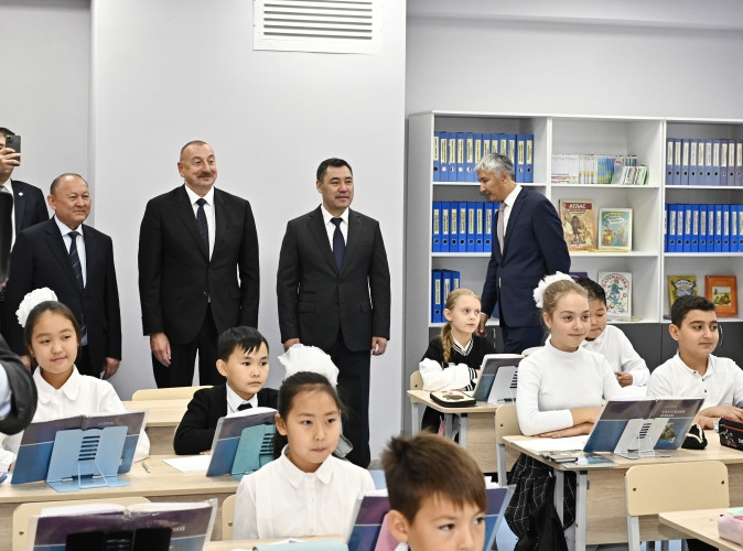 Bişkekdə Heydər Əliyev adına Məktəb-Gimnaziya təhsil-tərbiyə kompleksinin açılışı olub<font color='red'> - YENİLƏNİB</font><font color=red> - FOTOLAR</font>