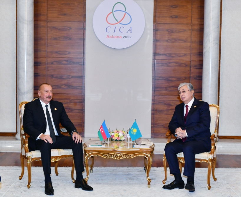 Astanada Azərbaycan Prezidenti İlham Əliyevin Qazaxıstan Prezidenti Kasım-Jomart Tokayev ilə görüşü olub<font color='red'> - YENİLƏNİB</font><font color=red> - FOTOLAR</font>