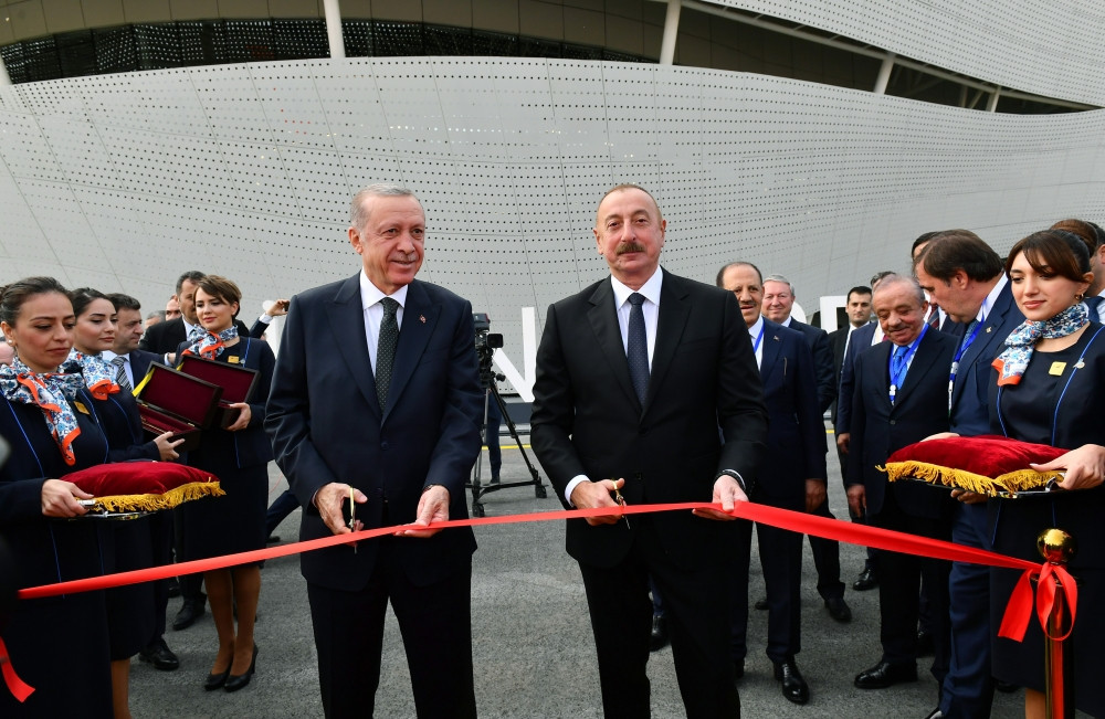 Prezidentlər İlham Əliyev və Rəcəb Tayyib Ərdoğan Zəngilan Beynəlxalq Hava Limanının açılış mərasimində iştirak ediblər<font color='red'> - YENİLƏNİB</font><font color=red> - FOTOLAR</font>