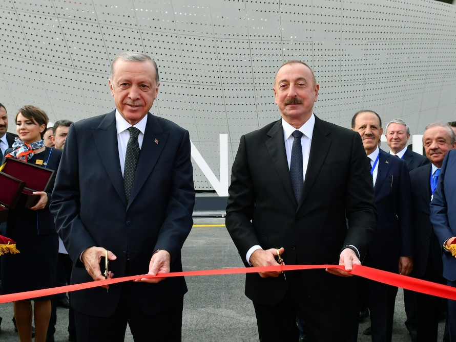 Prezidentlər İlham Əliyev və Rəcəb Tayyib Ərdoğan Zəngilan Beynəlxalq Hava Limanının açılış mərasimində iştirak ediblər<font color='red'> - YENİLƏNİB</font><font color=red> - FOTOLAR</font>