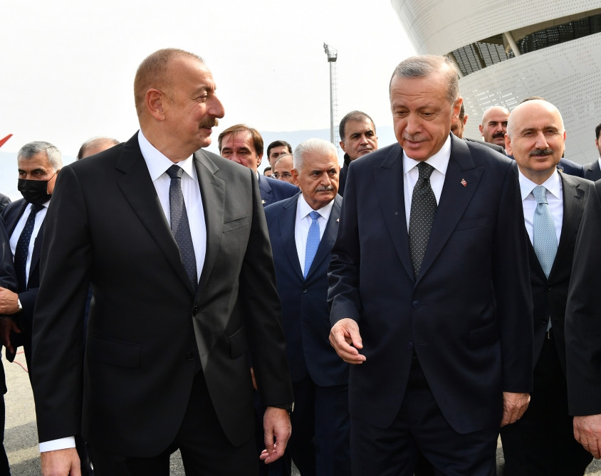 Prezidentlər İlham Əliyev və Rəcəb Tayyib Ərdoğan Zəngilan Beynəlxalq Hava Limanının açılış mərasimində iştirak ediblər<font color='red'> - YENİLƏNİB</font><font color=red> - FOTOLAR</font>