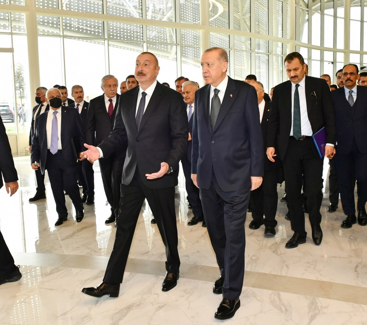 Prezidentlər İlham Əliyev və Rəcəb Tayyib Ərdoğan Zəngilan Beynəlxalq Hava Limanının açılış mərasimində iştirak ediblər<font color='red'> - YENİLƏNİB</font><font color=red> - FOTOLAR</font>