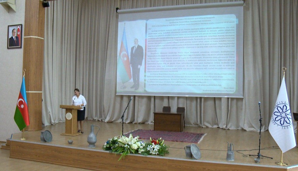 “Naxçıvan” Universitetində Xurşidbanu Natəvanın anadan olmasının 190 illiyinə həsr olunmuş tədbir keçirilib<font color=red> - FOTOLAR</font>