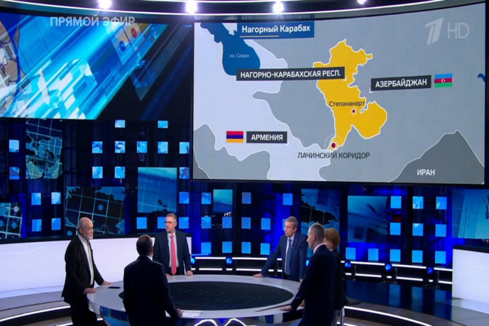 Rusiya televiziyasında Azərbaycana qarşı yenə təxribat törədilib<font color=red> - FOTOLAR</font>