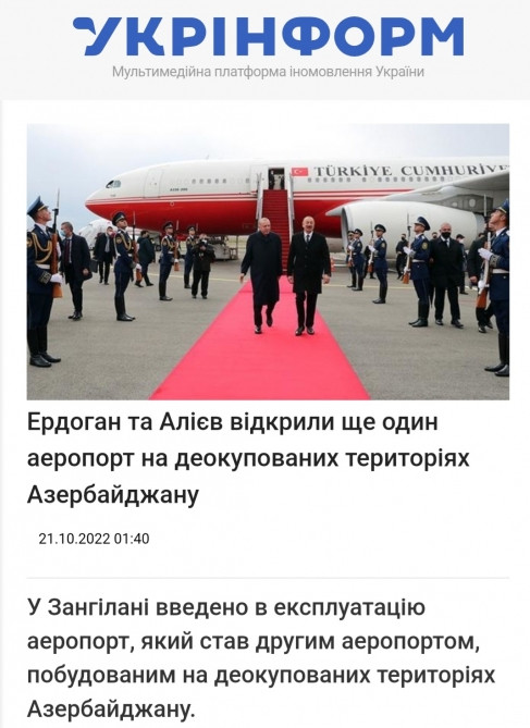 Ukrayna və Moldova mediası Zəngilan aeroportunun açılışına geniş yer ayırıb<font color=red> - FOTOLAR</font>