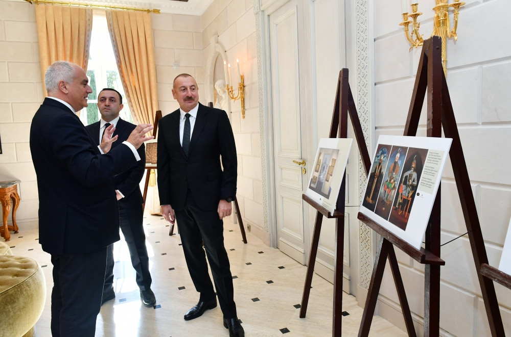Prezident İlham Əliyev və Gürcüstanın Baş naziri İrakli Qaribaşvili “Qarabağ xanlığının irsi” sərgisi ilə tanış olublar<font color='red'> - YENİLƏNİB</font><font color=red> - FOTOLAR</font>