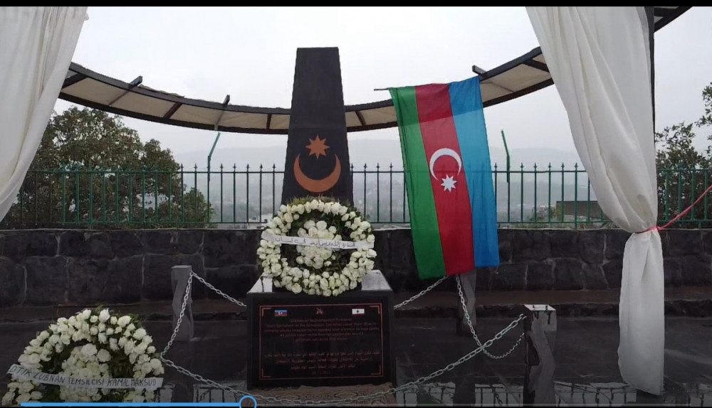 Livanda Azərbaycanın Vətən müharibəsi şəhidlərinin xatirəsinə abidə ucaldılıb<font color=red> - FOTOLAR</font>