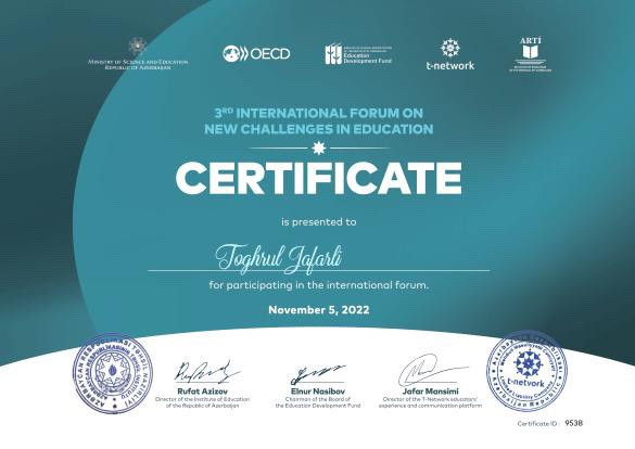 NDU-nun müəllimi beynəlxalq forumda sertifikata layiq görülüb<font color=red> - FOTOLAR</font>