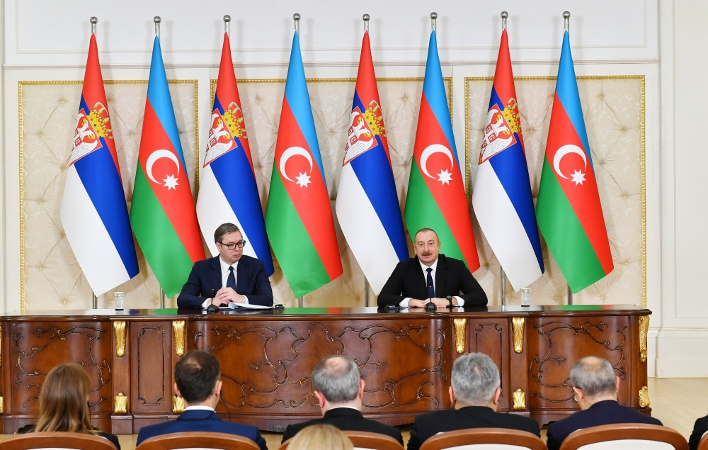 Azərbaycan və Serbiya prezidentləri mətbuata bəyanatlarla çıxış ediblər<font color='red'> - YENİLƏNİB</font><font color=red> - FOTOLAR</font>