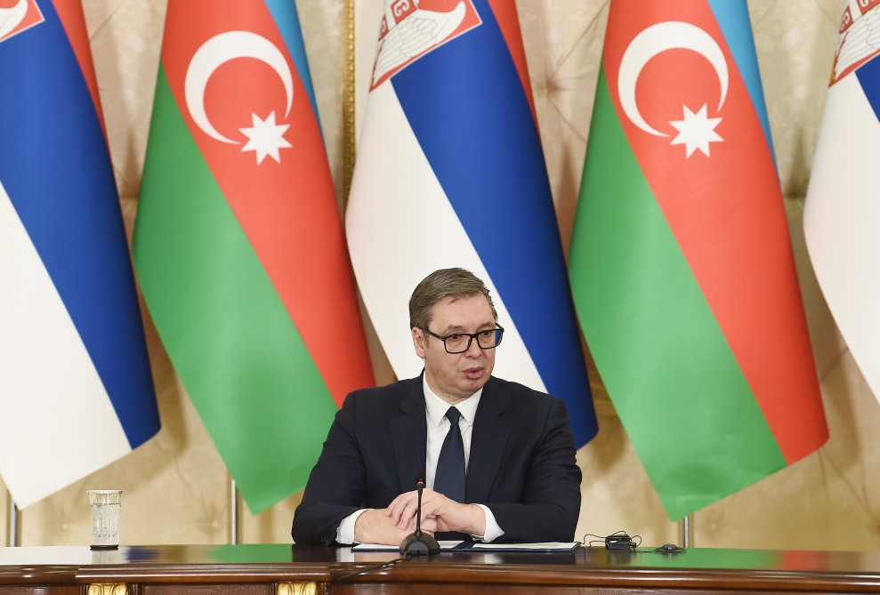 Azərbaycan və Serbiya prezidentləri mətbuata bəyanatlarla çıxış ediblər<font color='red'> - YENİLƏNİB</font><font color=red> - FOTOLAR</font>