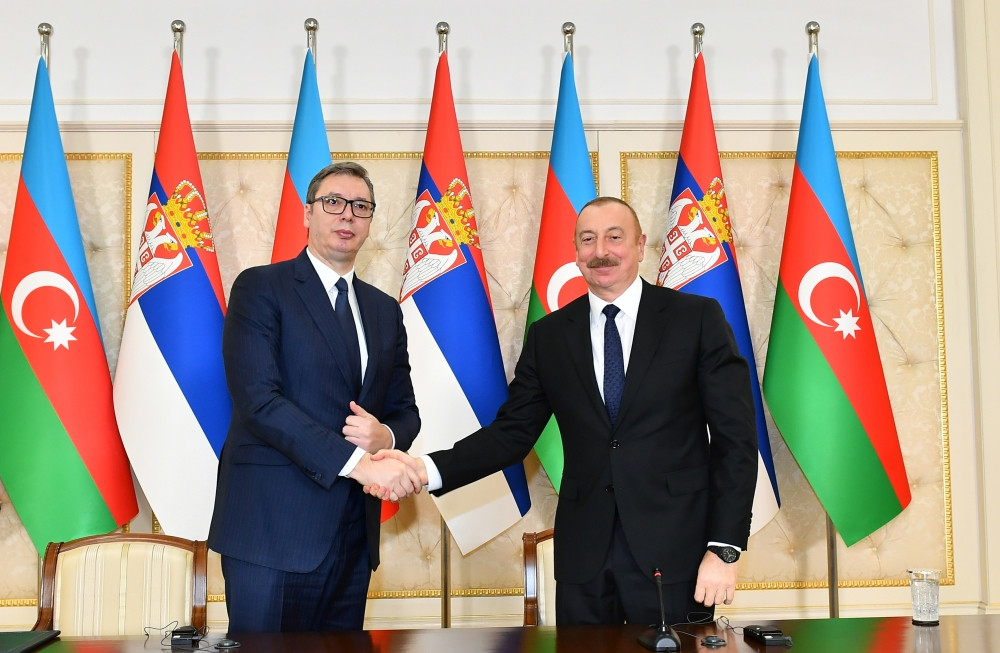 Azərbaycan və Serbiya prezidentləri mətbuata bəyanatlarla çıxış ediblər<font color='red'> - YENİLƏNİB</font><font color=red> - FOTOLAR</font>