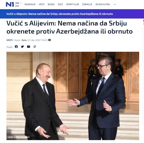 Aleksandar Vuçiçin Bakıya səfəri Serbiya mətbuatının diqqət mərkəzindədir<font color=red> - FOTOLAR</font>
