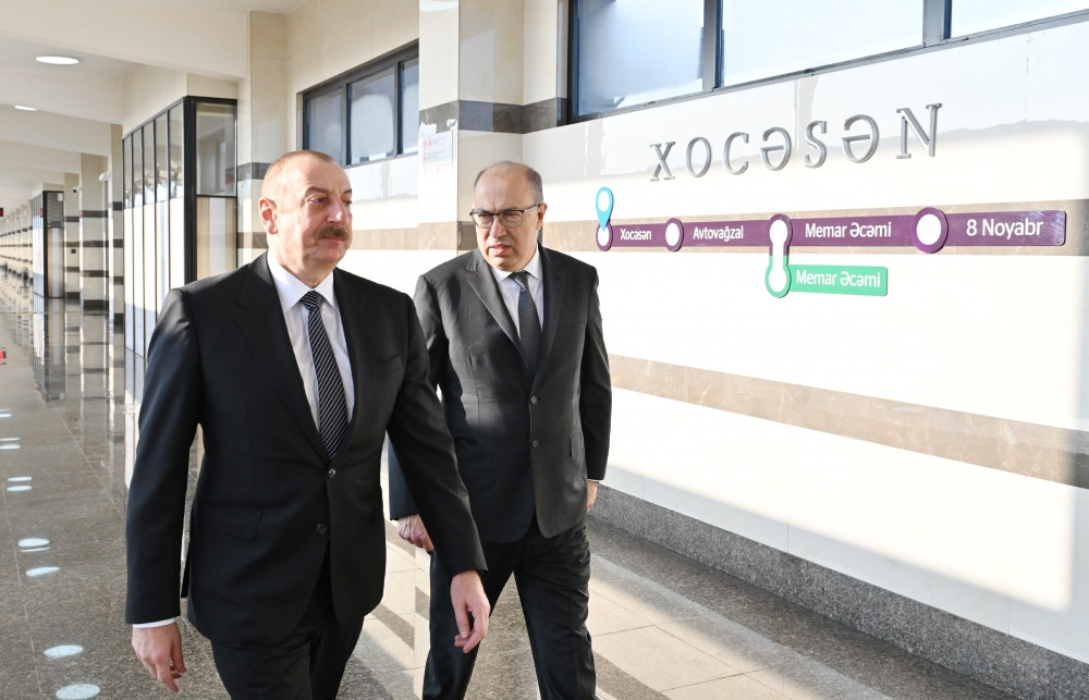 Prezident İlham Əliyev Bakı Metropoliteninin “Xocəsən” elektrik deposunun və stansiyasının açılışında iştirak edib<font color='red'> - YENİLƏNİB</font><font color=red> - FOTOLAR</font>