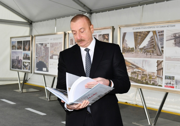Bakı Ağ Şəhərdə bir sıra infrastruktur obyektlərinin inşası tamamlanıb, Prezident görülən işlərlə tanış olub<font color='red'> - YENİLƏNİB</font><font color=red> - FOTOLAR</font>