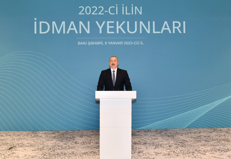 <span style='color:red'>Prezident İlham Əliyev ötən ilin idman yekunlarına həsr olunmuş mərasimdə iştirak edib<font color='red'> - YENİLƏNİB</font><font color=red> - FOTOLAR</font></span>