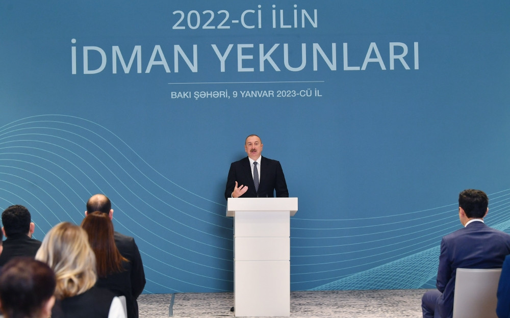 <span style='color:red'>Prezident İlham Əliyev ötən ilin idman yekunlarına həsr olunmuş mərasimdə iştirak edib<font color='red'> - YENİLƏNİB</font><font color=red> - FOTOLAR</font></span>