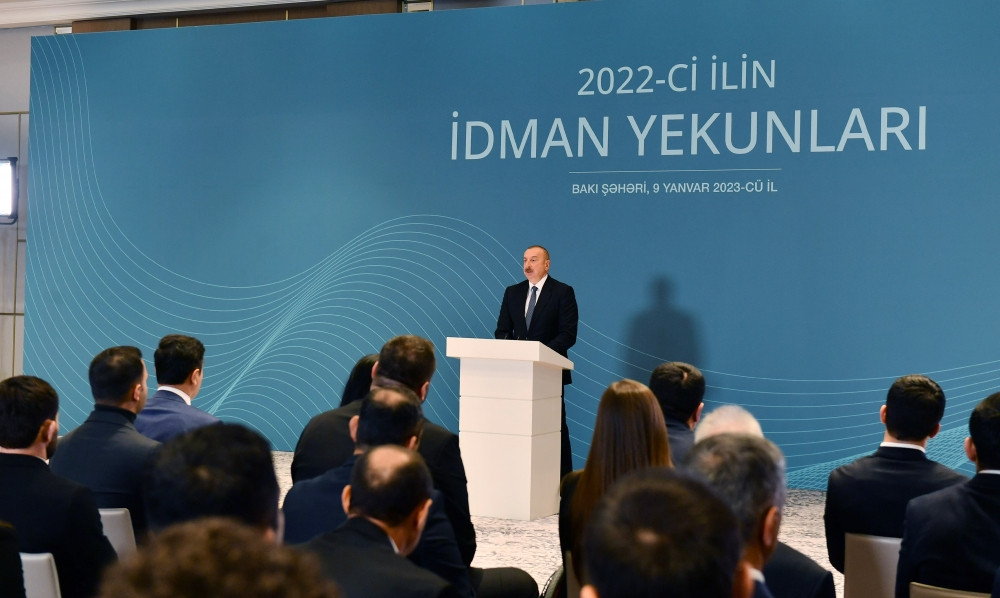 <span style='color:red'>Prezident İlham Əliyev ötən ilin idman yekunlarına həsr olunmuş mərasimdə iştirak edib<font color='red'> - YENİLƏNİB</font><font color=red> - FOTOLAR</font></span>