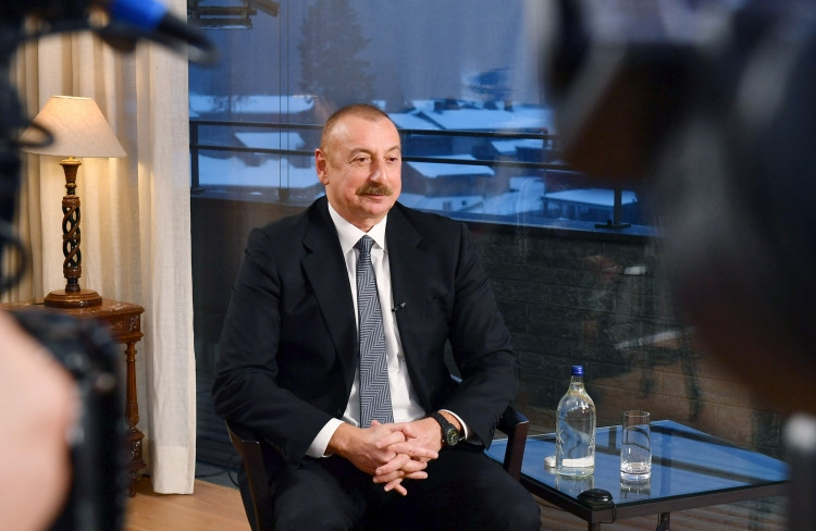 <strong>Prezident İlham Əliyev Davosda Çinin CGTN televiziya kanalına müsahibə verib<font color=red> - FOTOLAR</font></strong>