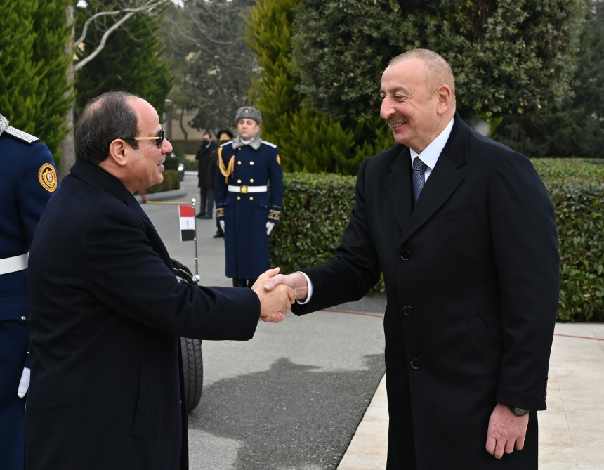 Misir Prezidenti Əbdülfəttah Əs-Sisinin rəsmi qarşılanma mərasimi olub<font color=red> - FOTOLAR</font>