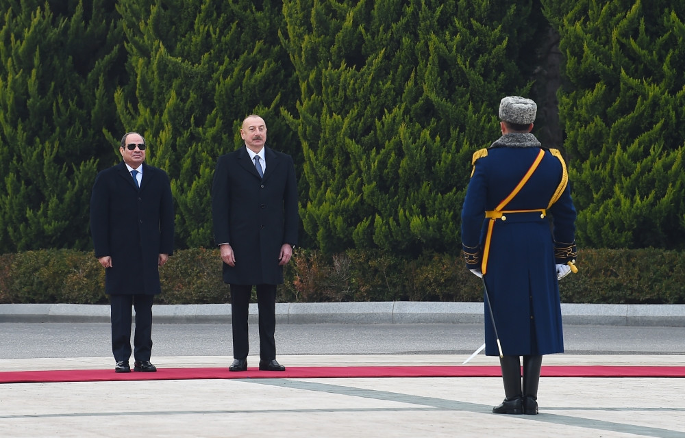 Misir Prezidenti Əbdülfəttah Əs-Sisinin rəsmi qarşılanma mərasimi olub<font color=red> - FOTOLAR</font>
