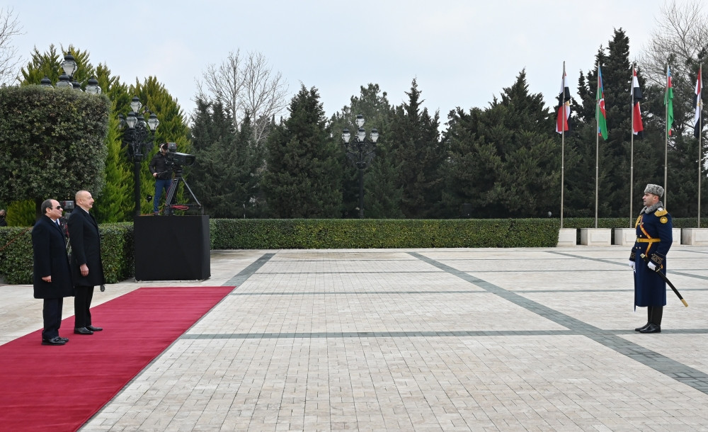 Misir Prezidenti Əbdülfəttah Əs-Sisinin rəsmi qarşılanma mərasimi olub<font color=red> - FOTOLAR</font>