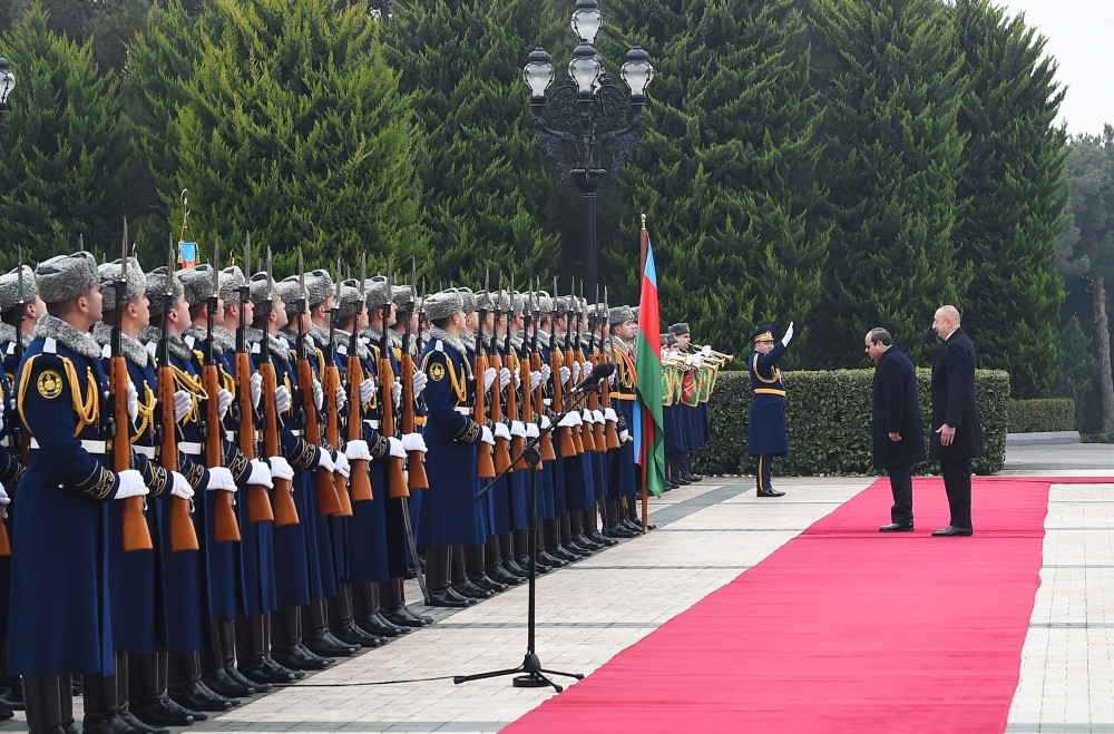 Misir Prezidenti Əbdülfəttah Əs-Sisinin rəsmi qarşılanma mərasimi olub<font color=red> - FOTOLAR</font>