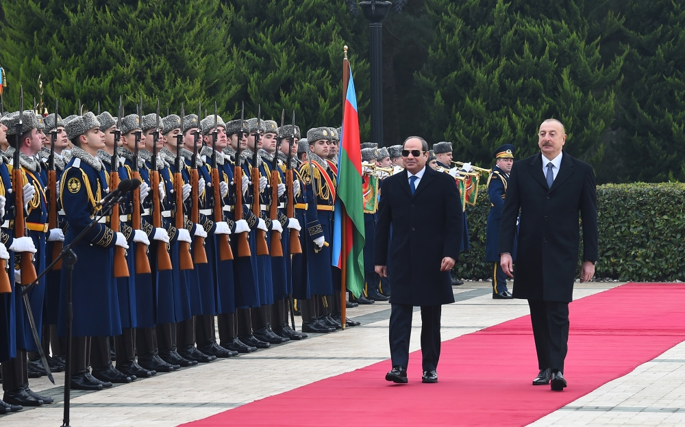 Misir Prezidenti Əbdülfəttah Əs-Sisinin rəsmi qarşılanma mərasimi olub<font color=red> - FOTOLAR</font>