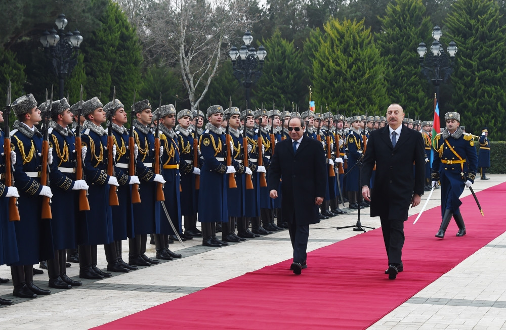 Misir Prezidenti Əbdülfəttah Əs-Sisinin rəsmi qarşılanma mərasimi olub<font color=red> - FOTOLAR</font>