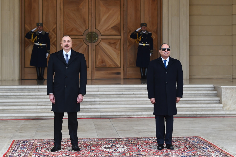 Misir Prezidenti Əbdülfəttah Əs-Sisinin rəsmi qarşılanma mərasimi olub<font color=red> - FOTOLAR</font>