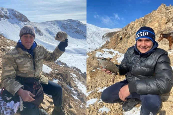 Çalxanqala kəndi ərazisində qanunsuz ov edən kənd sakinləri saxlanılıb<font color=red> - FOTOLAR</font>