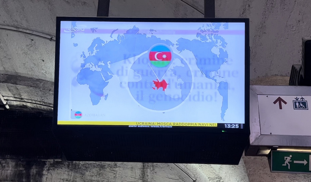 Roma metrosunda Xocalı soyqırımı ilə bağlı məlumatlandırıcı videoçarx yayımlanır<font color=red> - FOTOLAR</font>